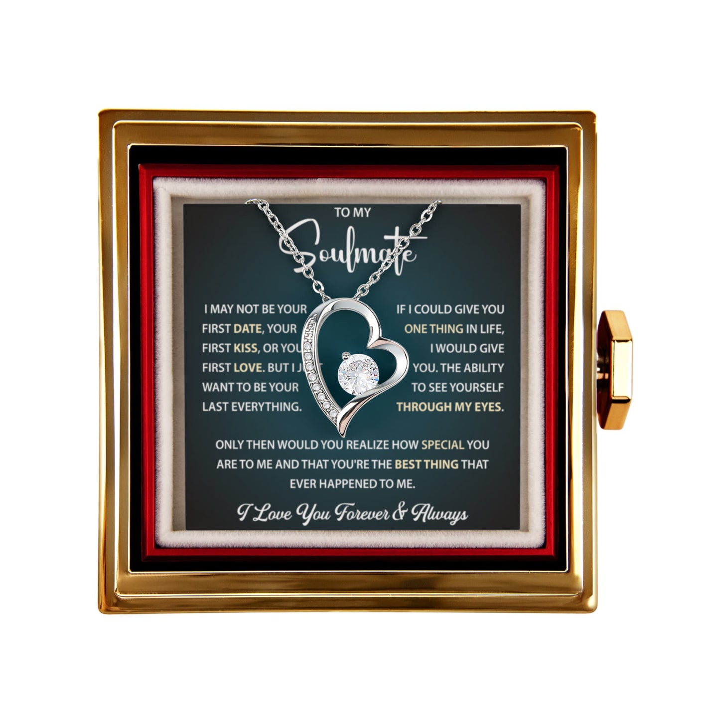 To My Soulmate - First Love First Kiss Necklace Gift for Her