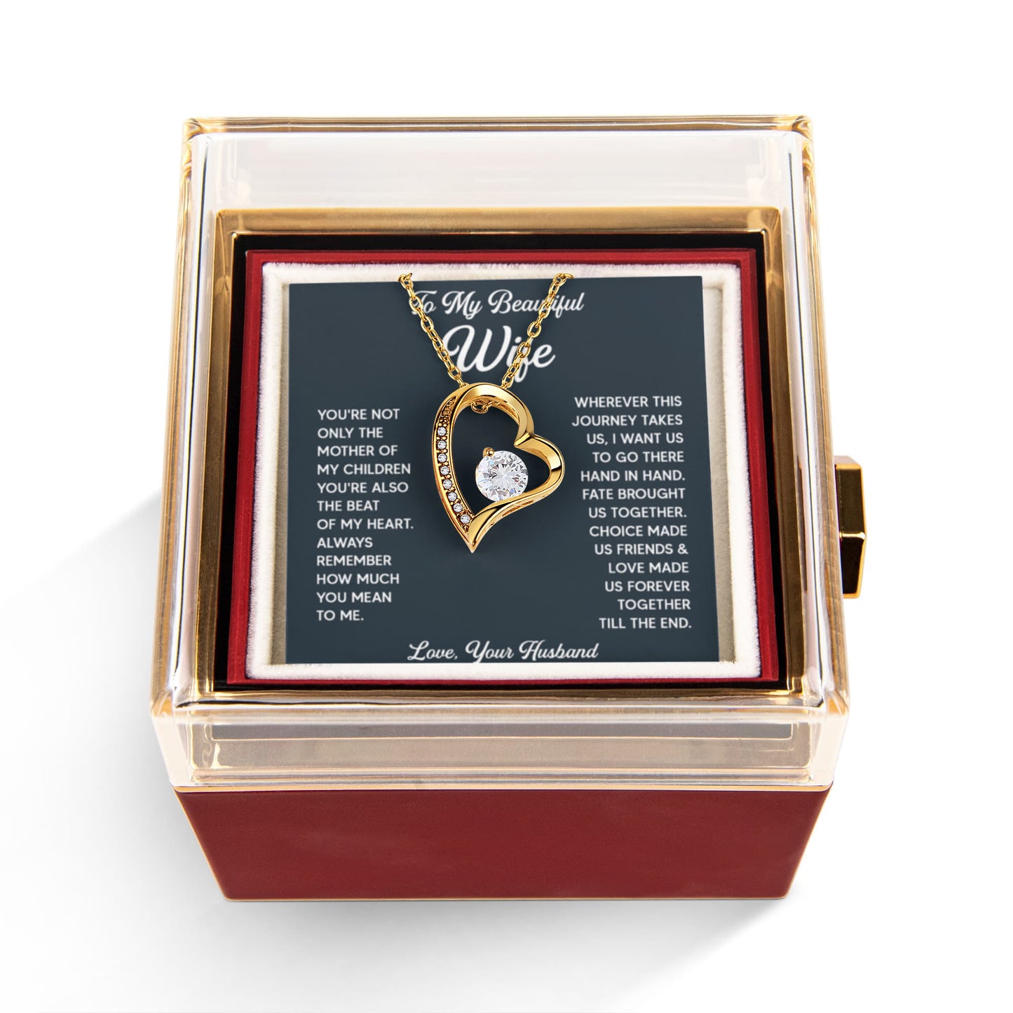 To My Wife Necklace From Husband - Soulmate, Girlfriend, Fiance Gift for Birthday, Valentine's Day