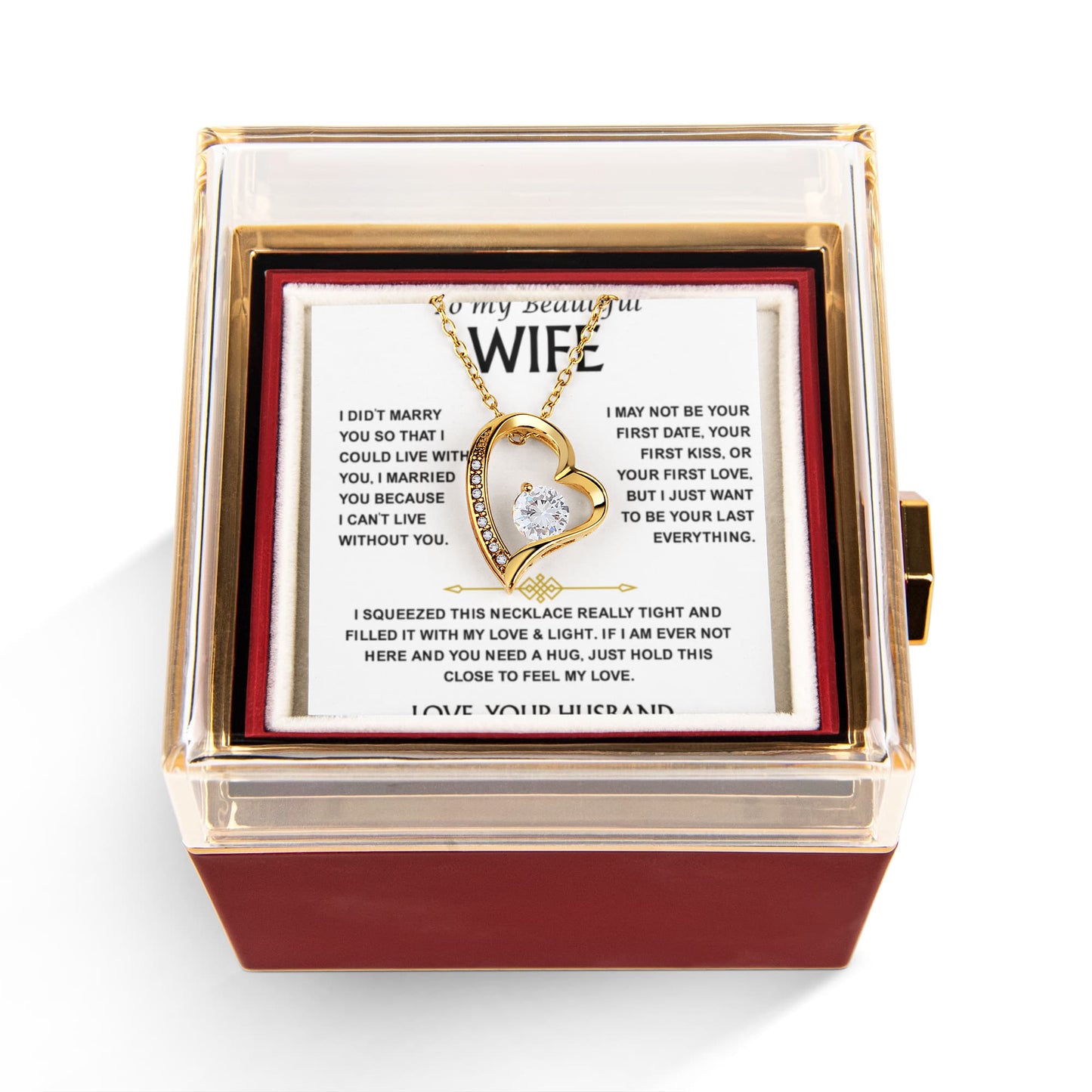 Necklace to My Wife From Husband Forever Love, Gift for Wives With Gift Box