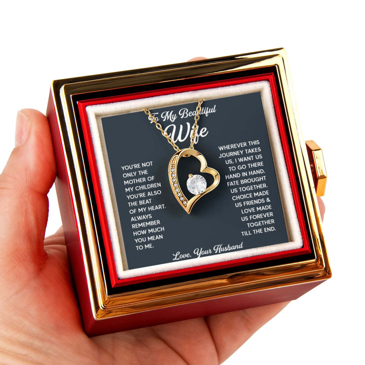 To My Wife Necklace From Husband - Soulmate, Girlfriend, Fiance Gift for Birthday, Valentine's Day