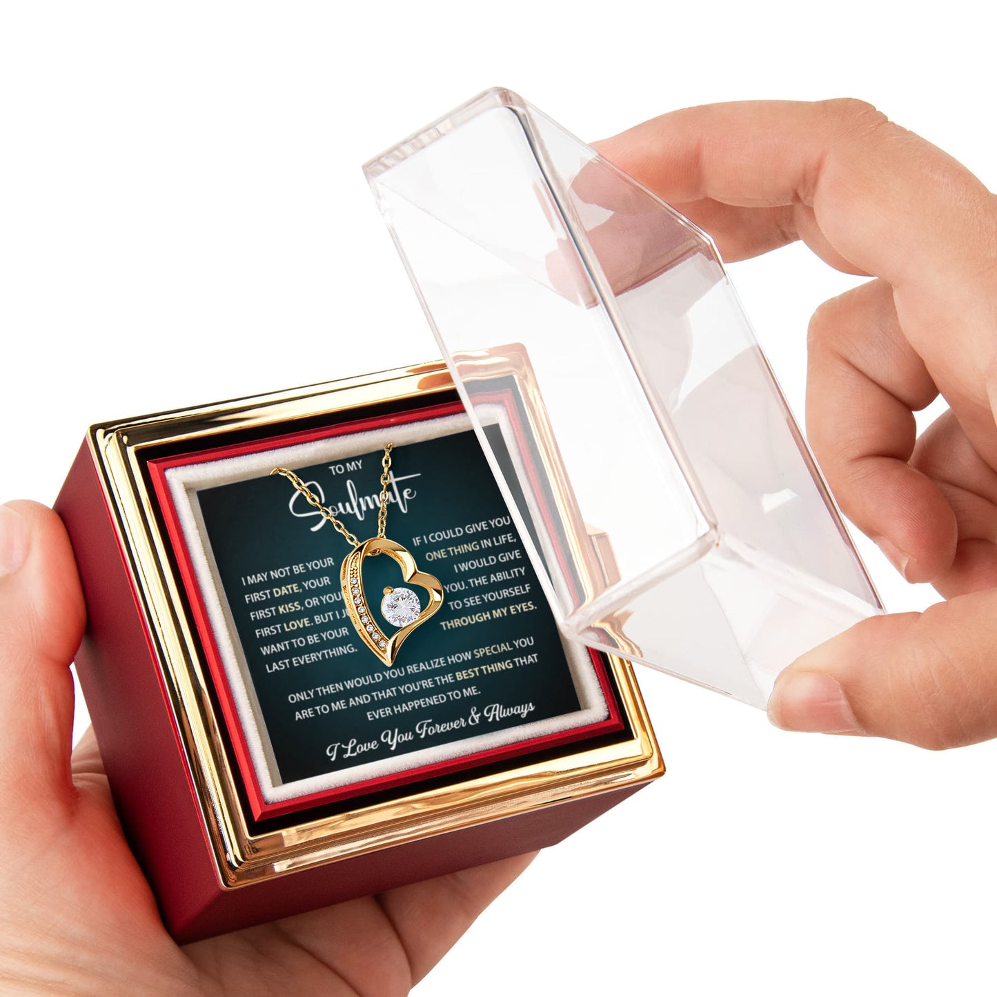 To My Soulmate - First Love First Kiss Necklace Gift for Her