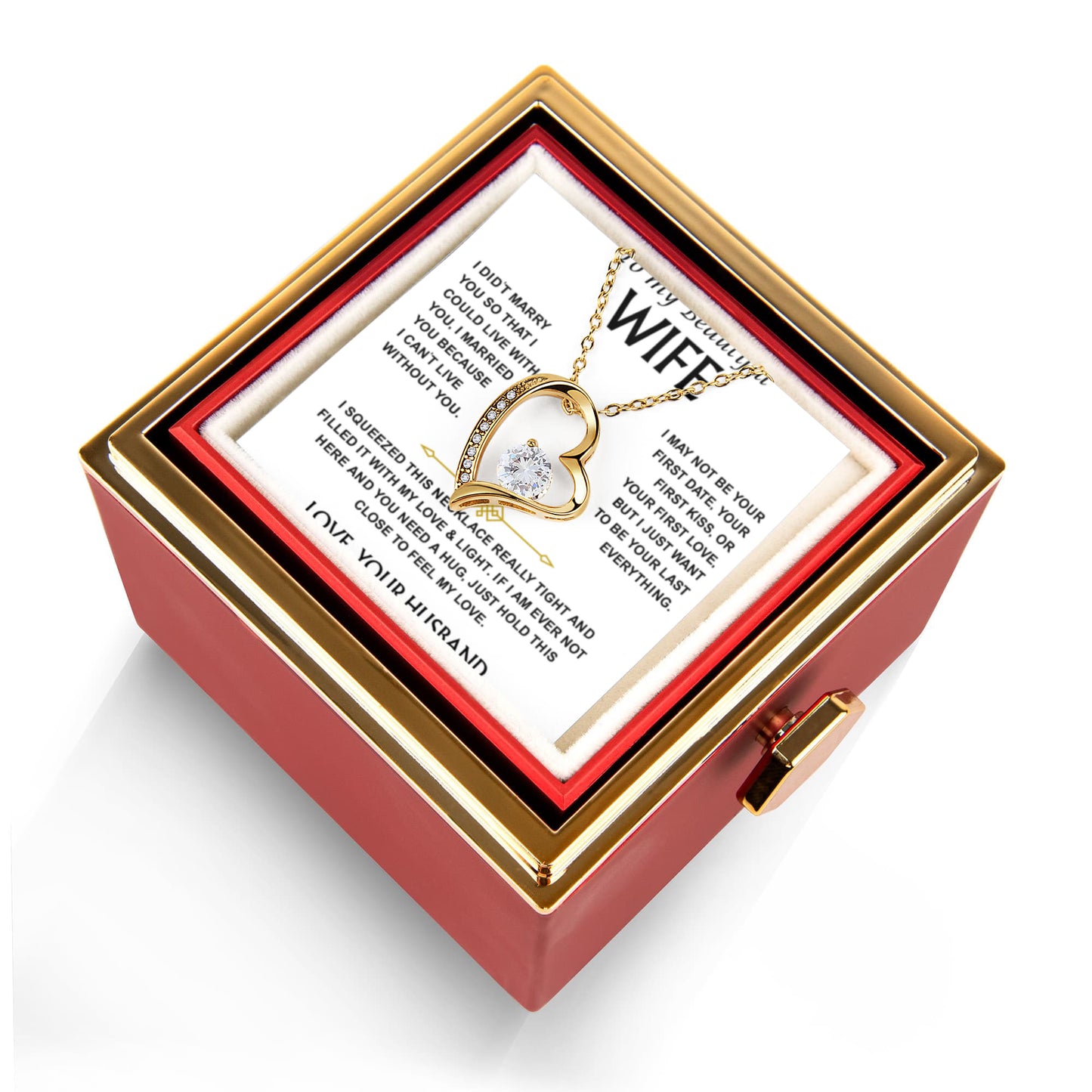 Necklace to My Wife From Husband Forever Love, Gift for Wives With Gift Box
