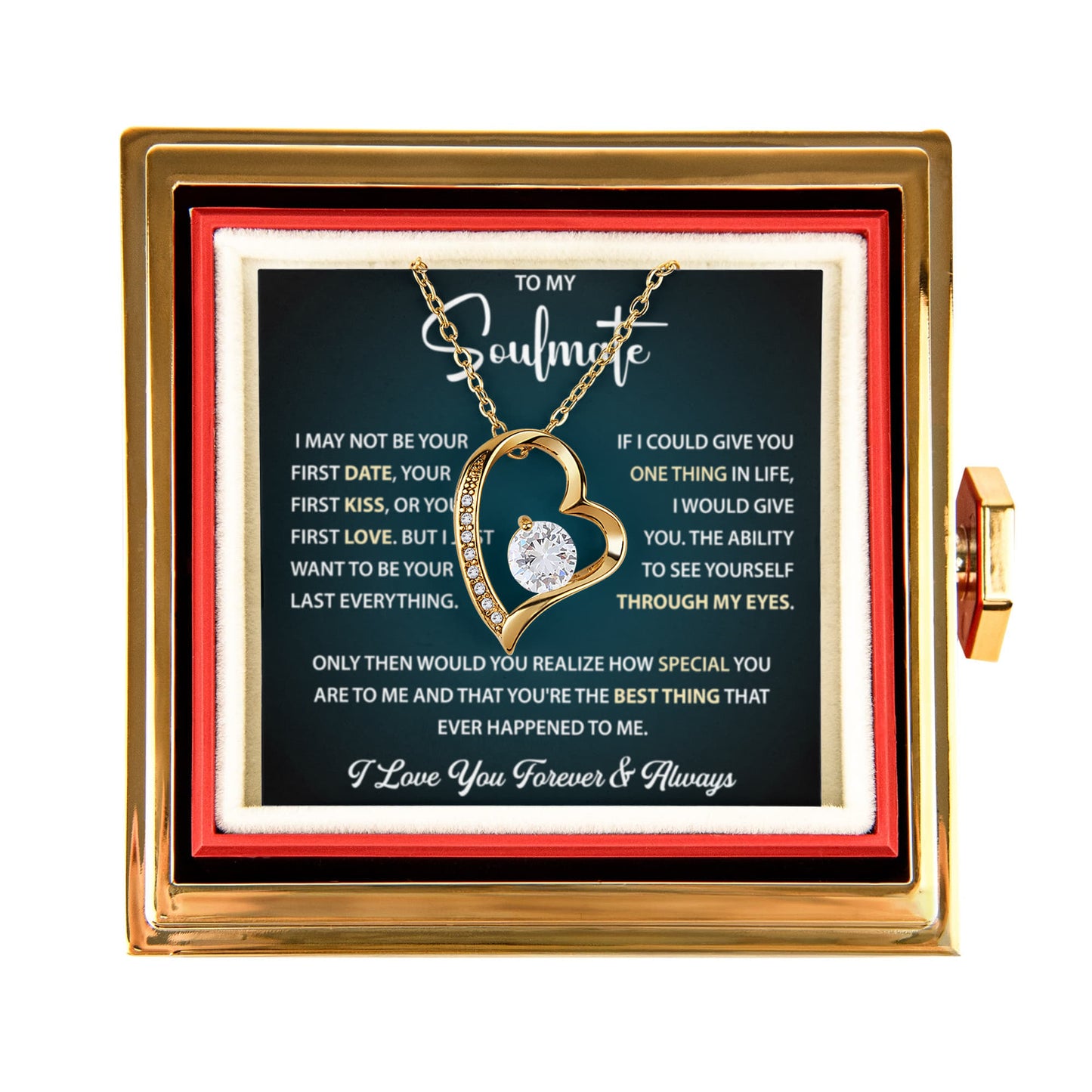 To My Soulmate - First Love First Kiss Necklace Gift for Her