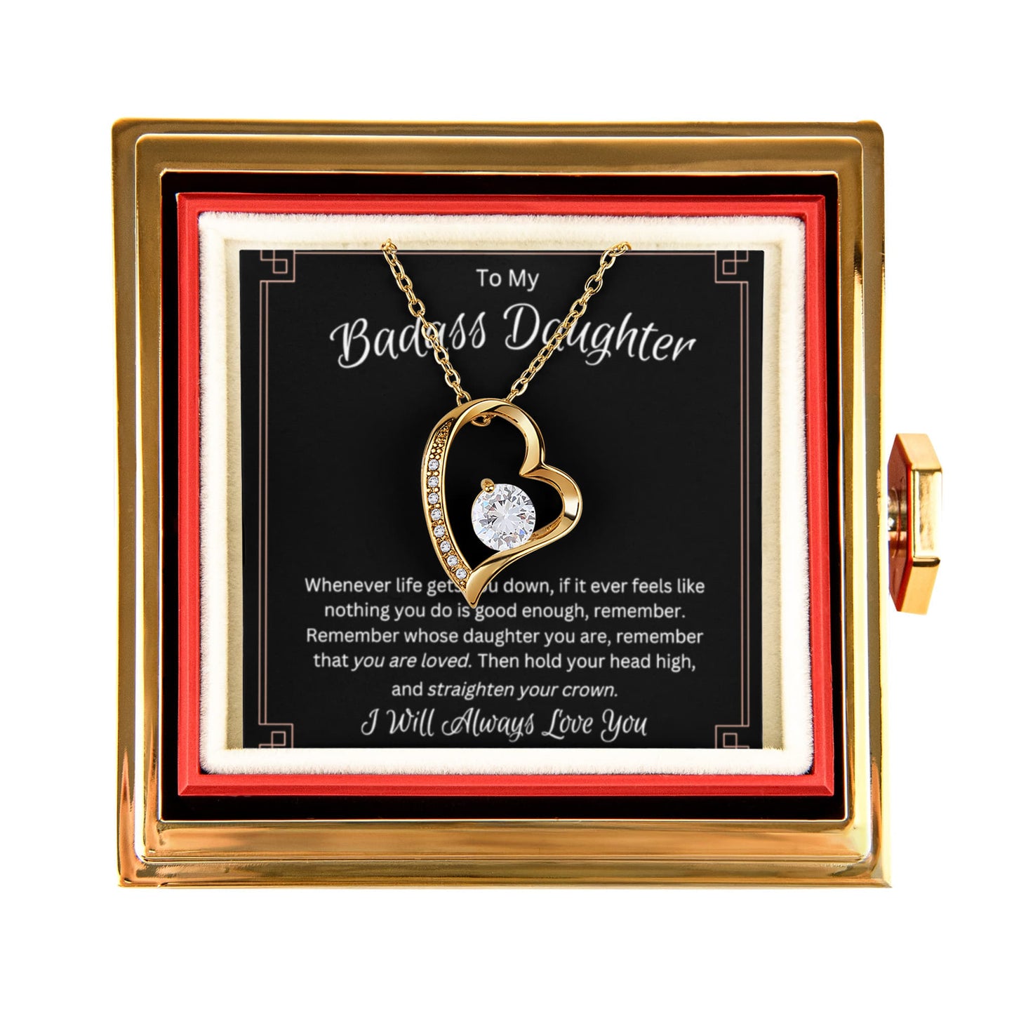 To My Daughter Necklace - Stainless Steel Forever Love Necklace