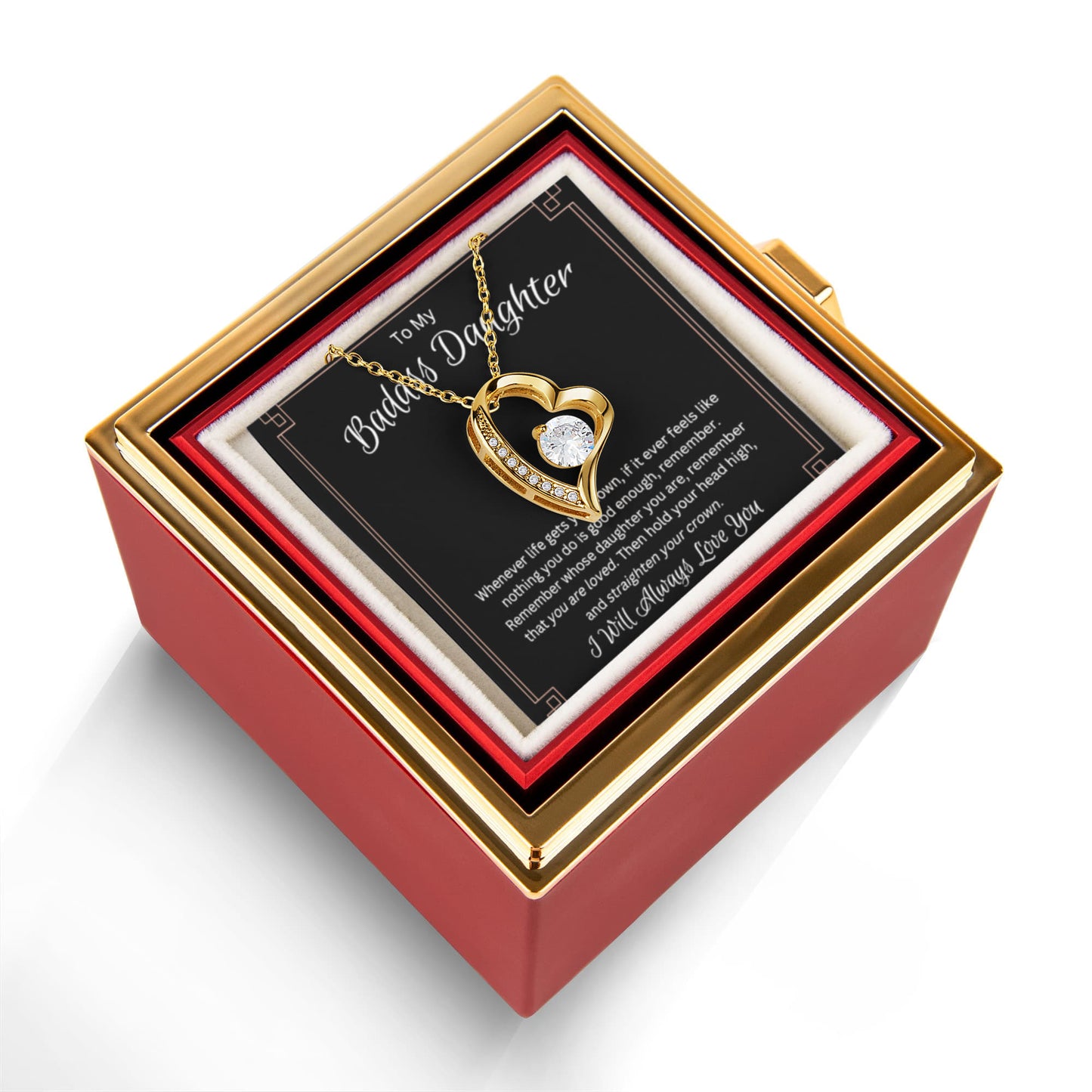 To My Daughter Necklace - Stainless Steel Forever Love Necklace