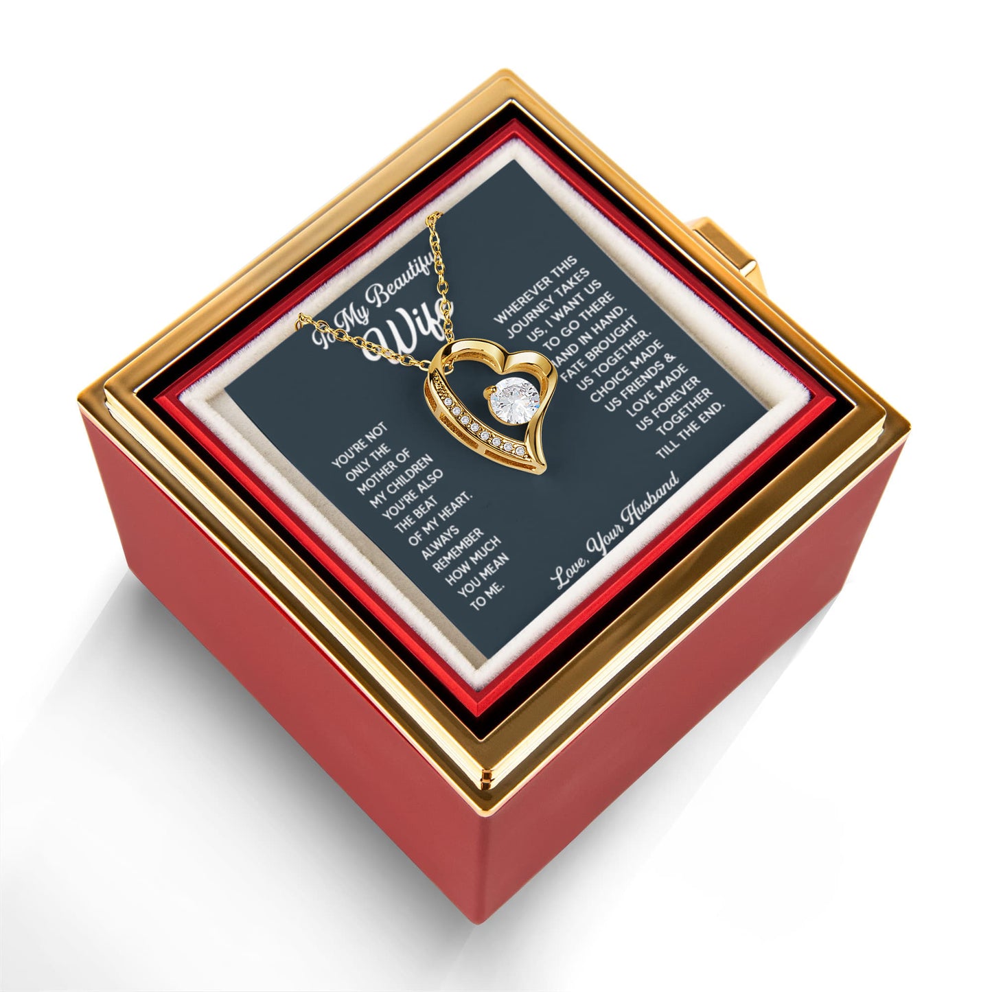 To My Wife Necklace From Husband - Soulmate, Girlfriend, Fiance Gift for Birthday, Valentine's Day