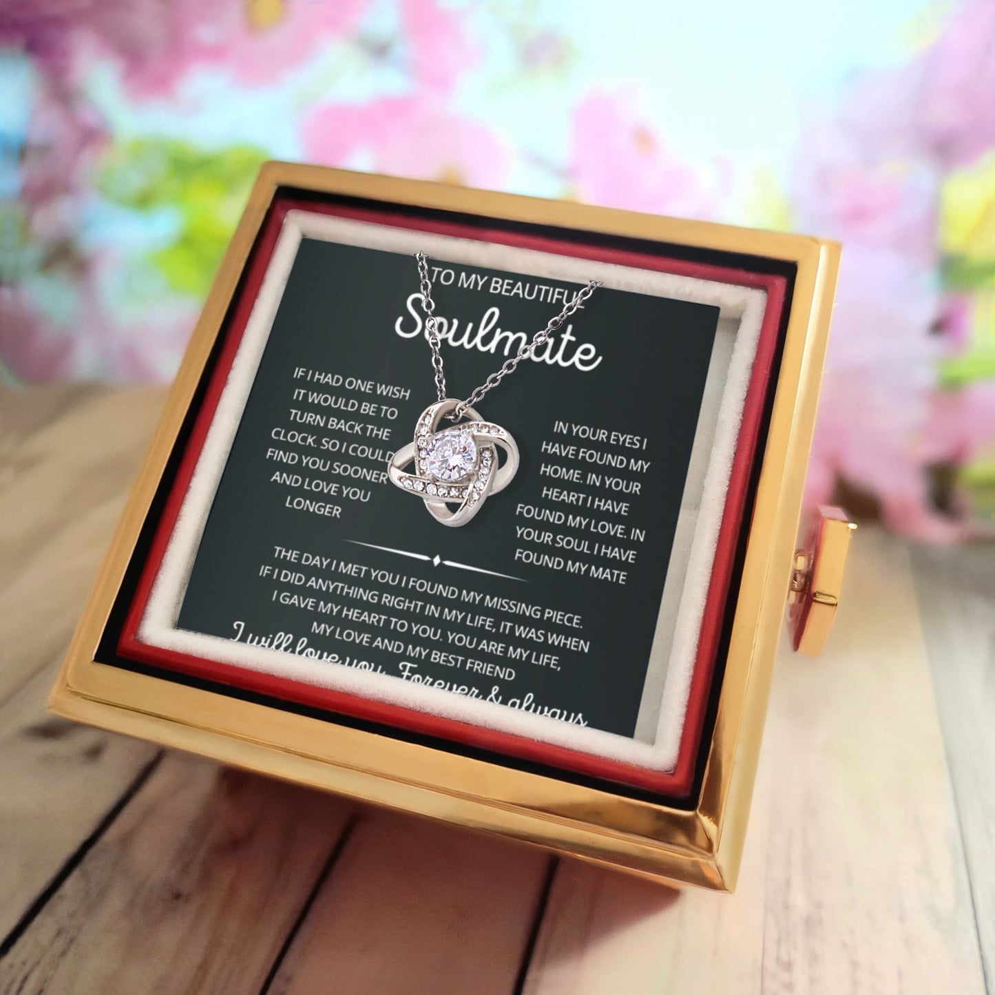To My Beautiful Soulmate Necklace for Women, Necklace for Wife From Husband