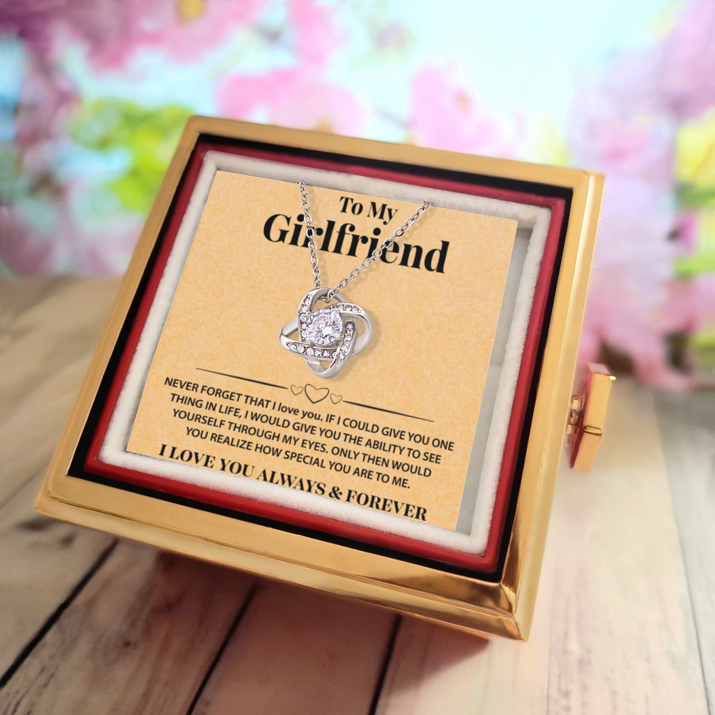 To My Girlfriend - Best Jewelry Gift for Her- Forever Love Necklace