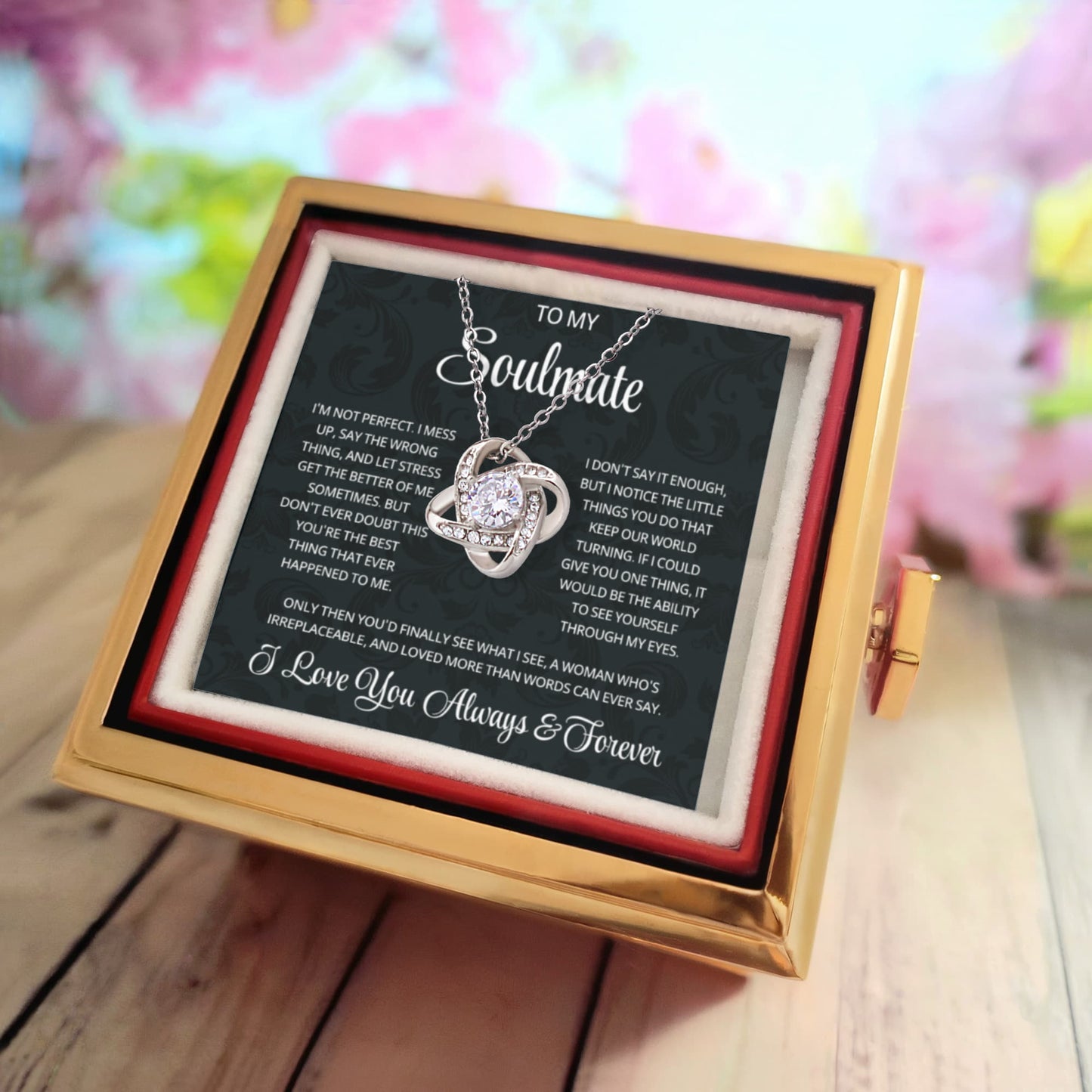 To My Soulmate Necklace, Gifts for Soulmate Romantic, Wife Valentine's Gift Ideas Necklace