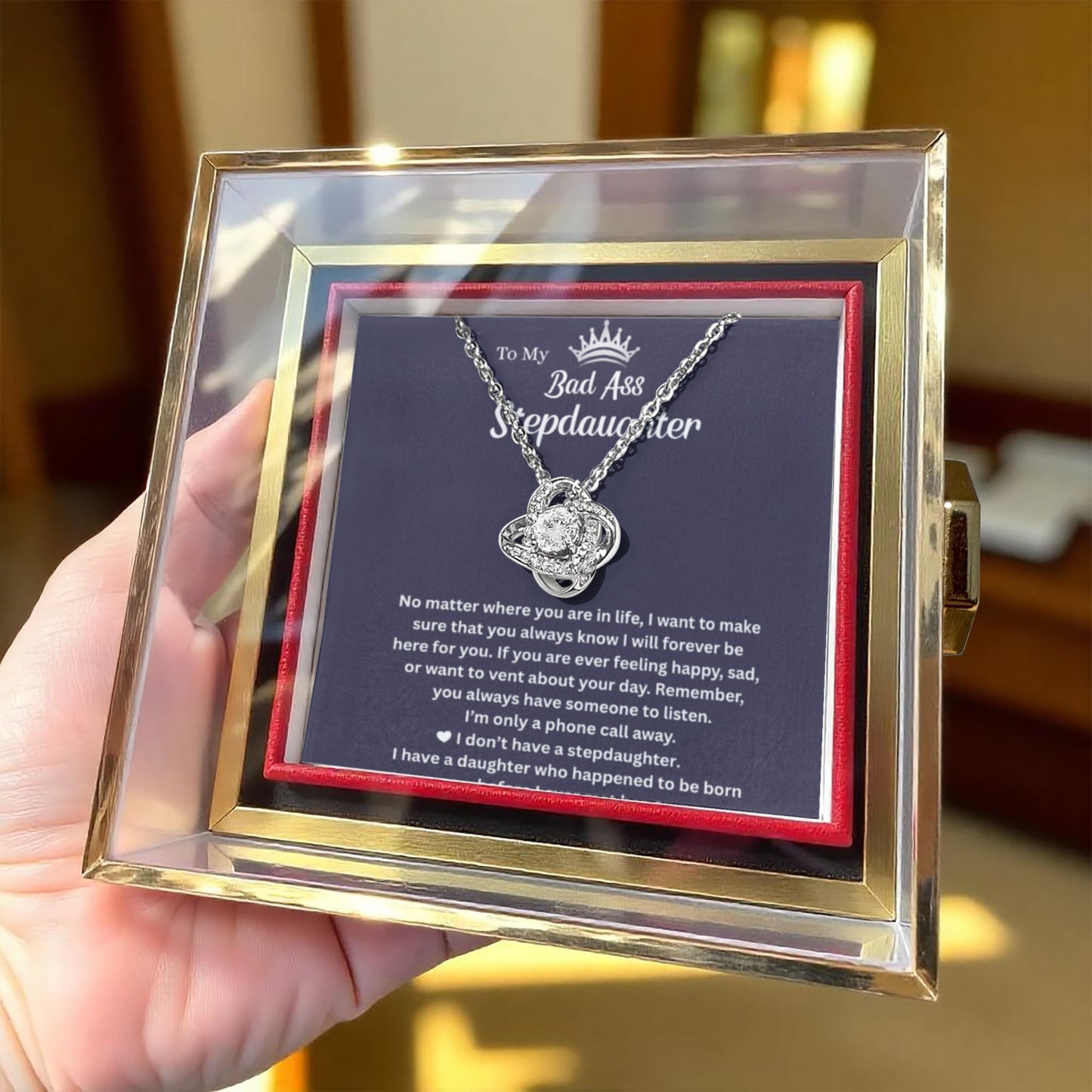 To My Badass Stepdaughter - Never Forget How Strong and Incredible You Are, Necklace for Her