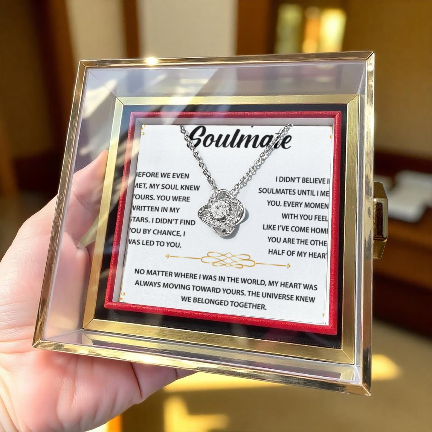 To My Soulmate Necklace - Wife Gift From Husband - Love Knot Necklace