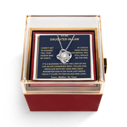 To My Daughter-in-Law - My Family Adores You - Love Knot Necklace