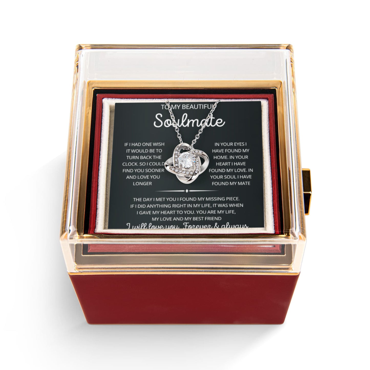 To My Beautiful Soulmate Necklace for Women, Necklace for Wife From Husband