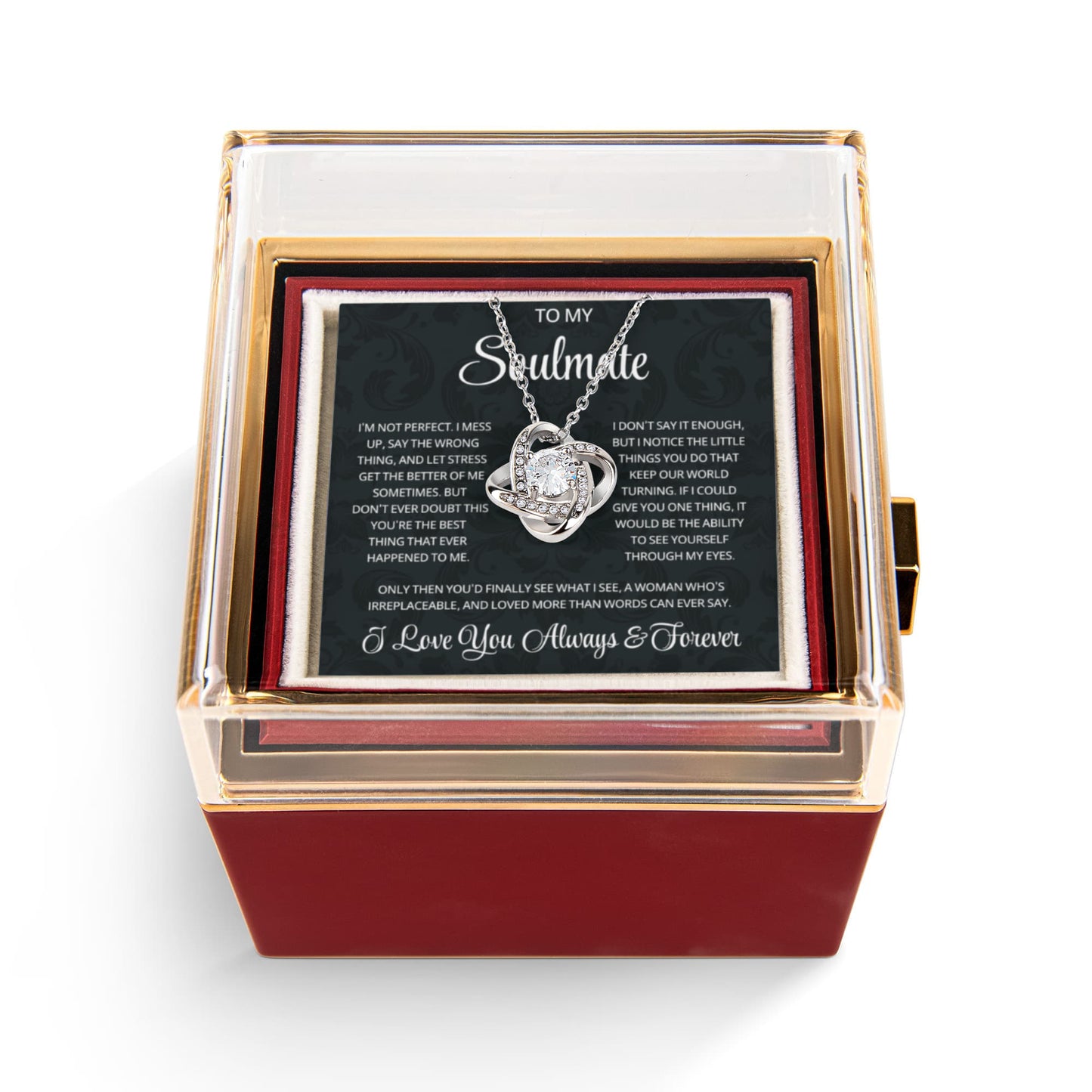 To My Soulmate Necklace, Gifts for Soulmate Romantic, Wife Valentine's Gift Ideas Necklace