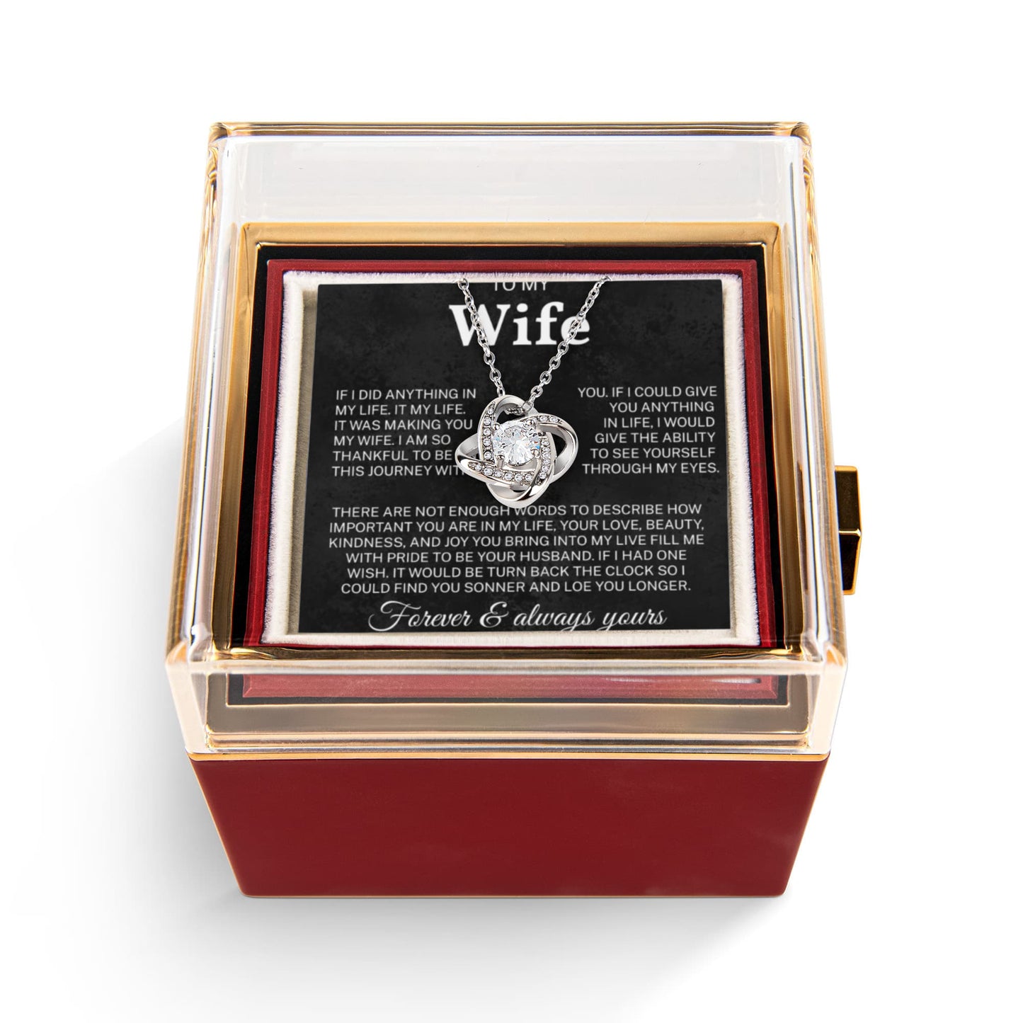 To My Wife - Unique Necklace With Heartfelt Message & Gift Box