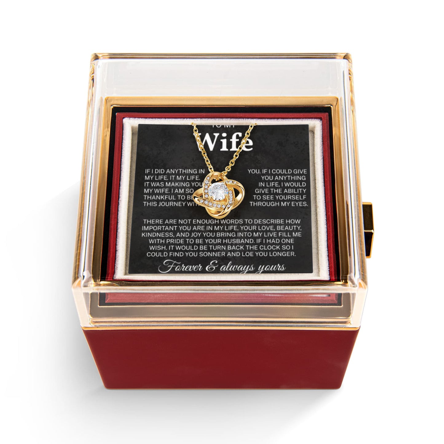 To My Wife - Unique Necklace With Heartfelt Message & Gift Box