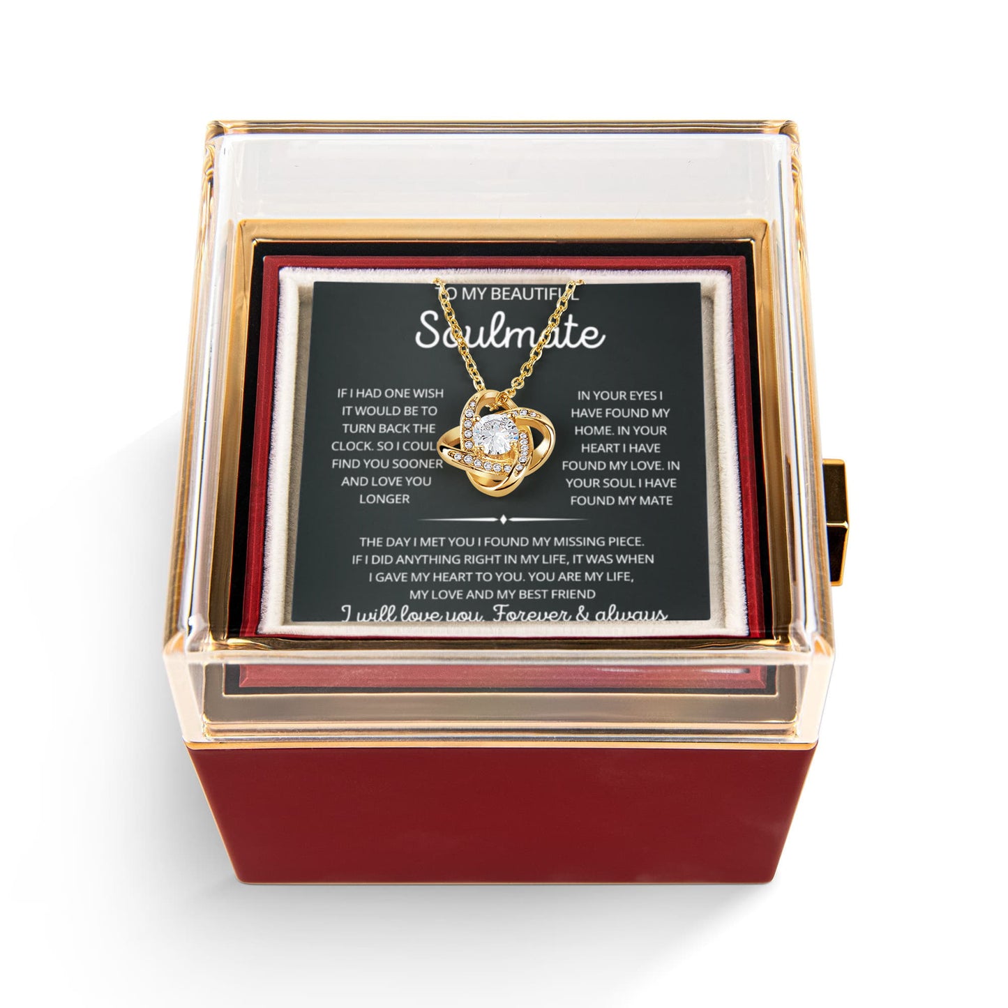 To My Beautiful Soulmate Necklace for Women, Necklace for Wife From Husband