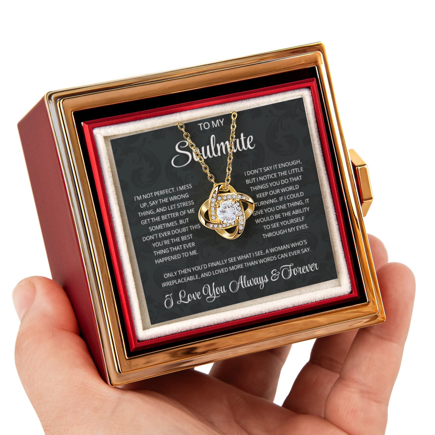 To My Soulmate Necklace, Gifts for Soulmate Romantic, Wife Valentine's Gift Ideas Necklace