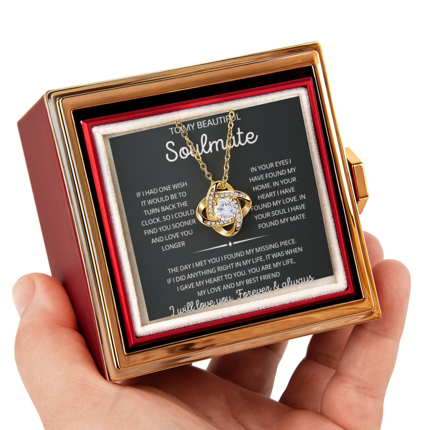 To My Beautiful Soulmate Necklace for Women, Necklace for Wife From Husband
