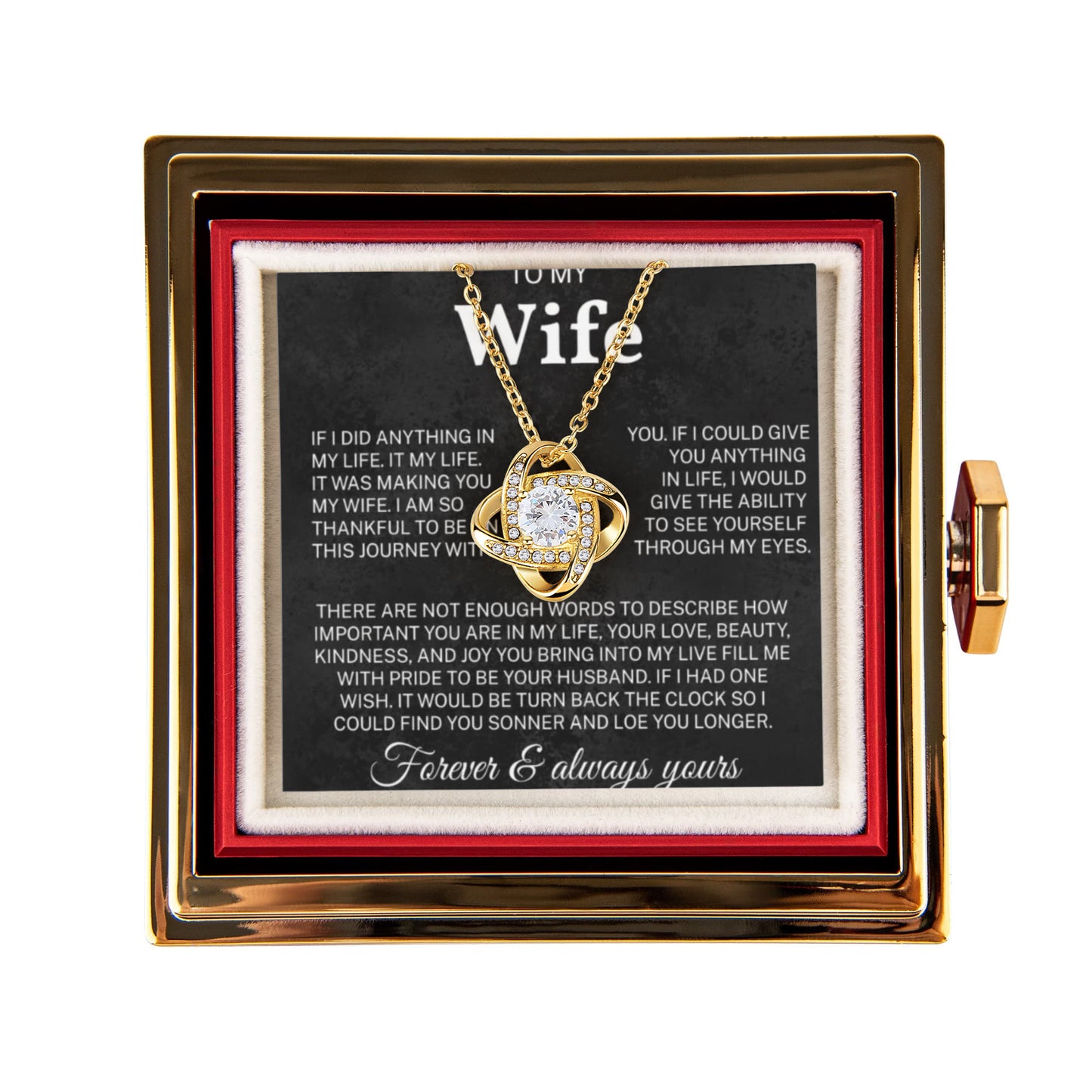 To My Wife - Unique Necklace With Heartfelt Message & Gift Box