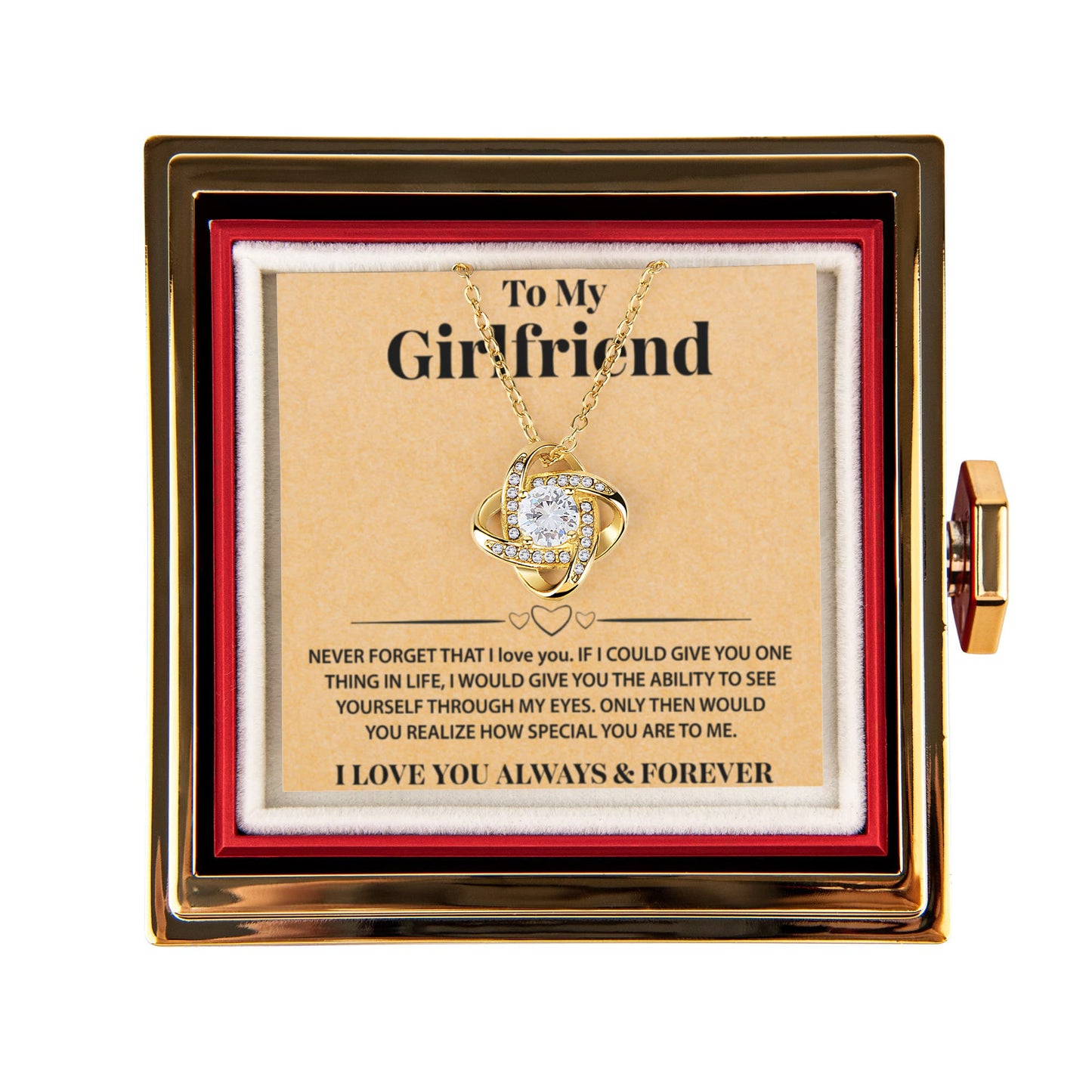 To My Girlfriend - Best Jewelry Gift for Her- Forever Love Necklace