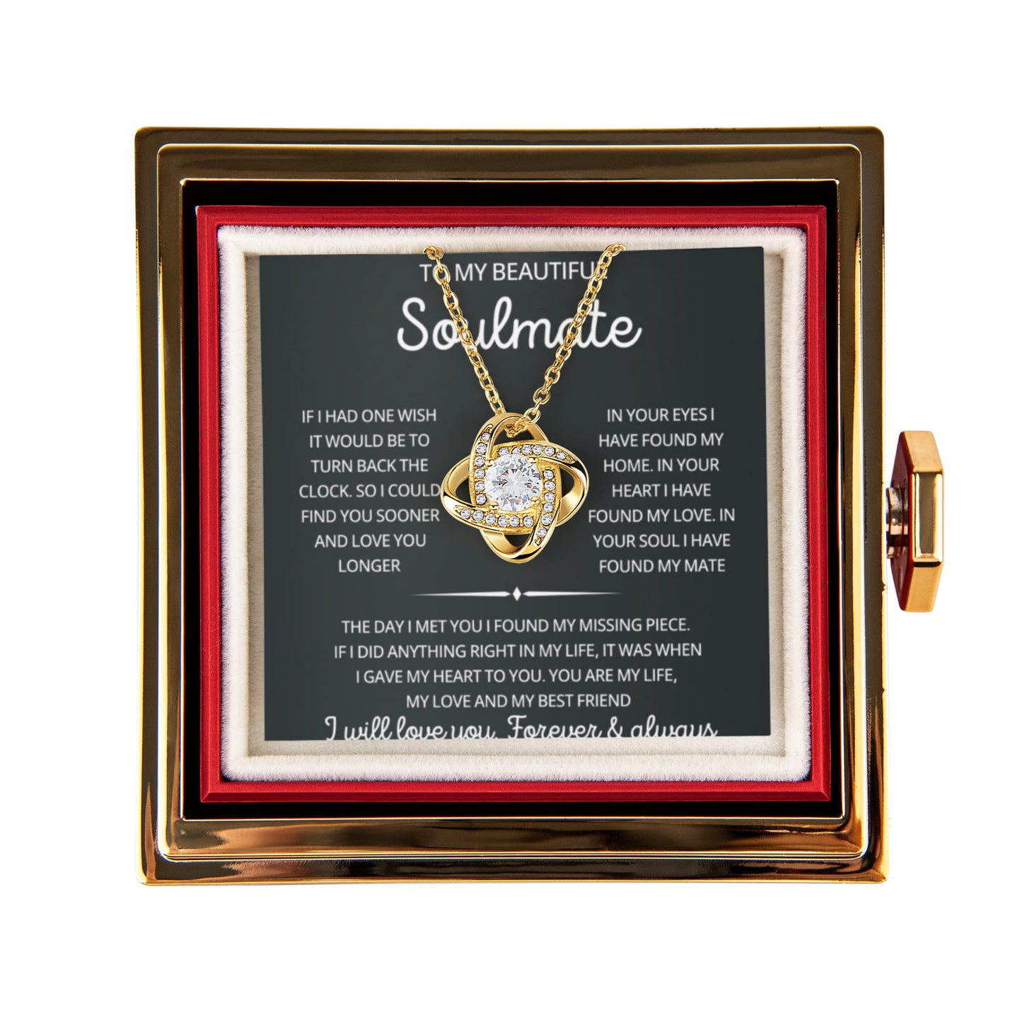 To My Beautiful Soulmate Necklace for Women, Necklace for Wife From Husband