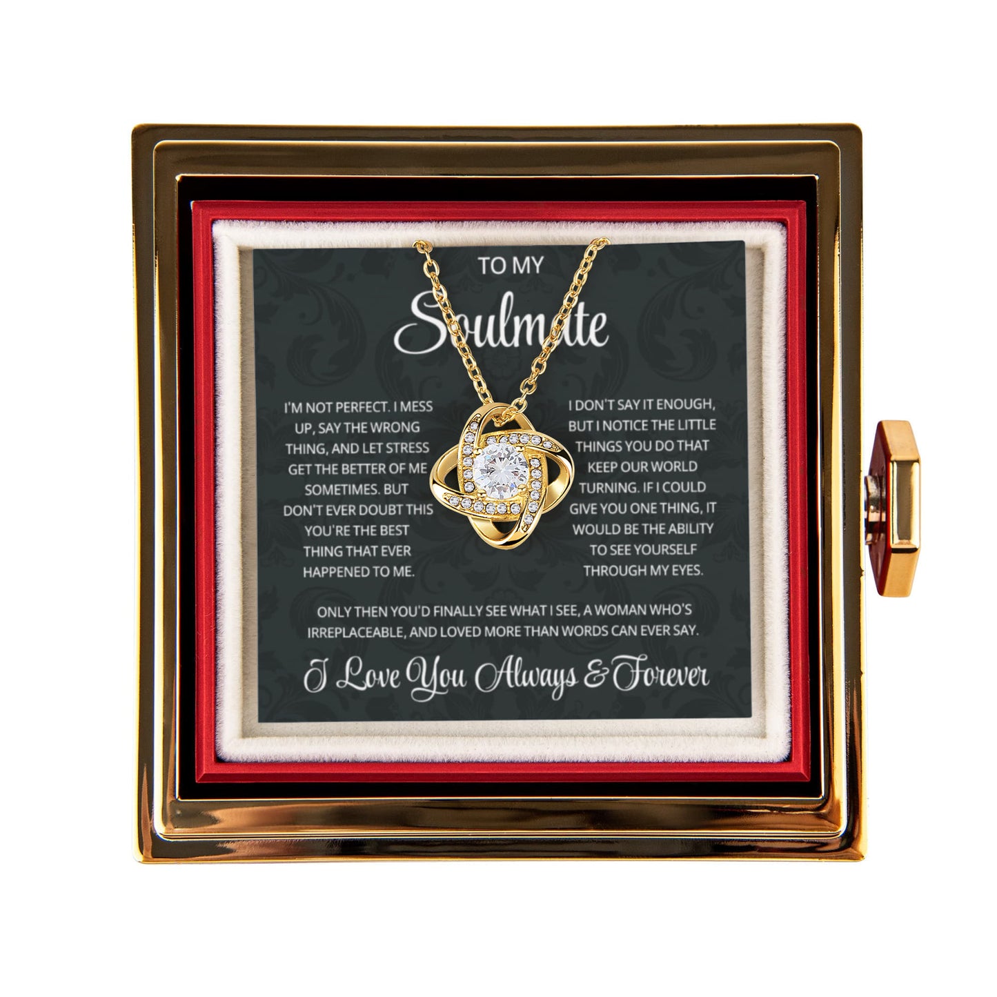 To My Soulmate Necklace, Gifts for Soulmate Romantic, Wife Valentine's Gift Ideas Necklace