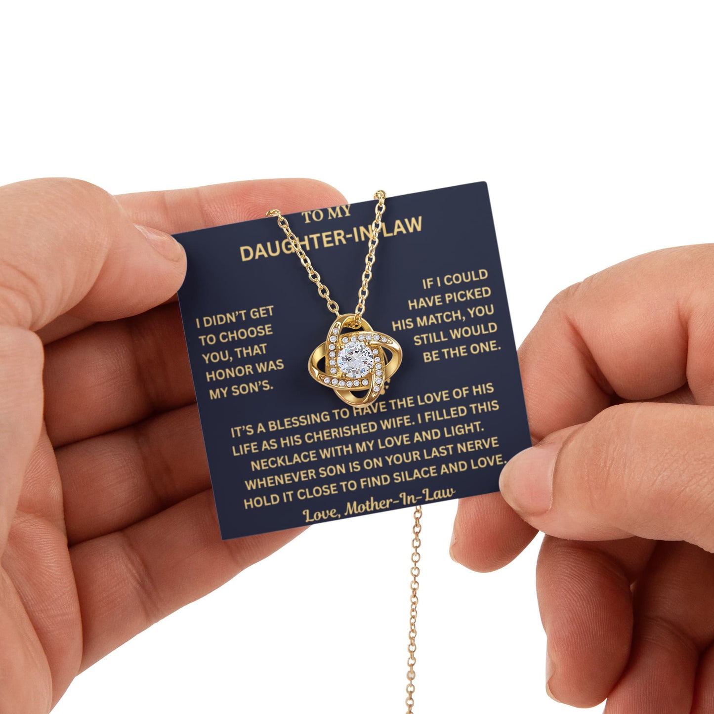 To My Daughter-in-Law - My Family Adores You - Love Knot Necklace