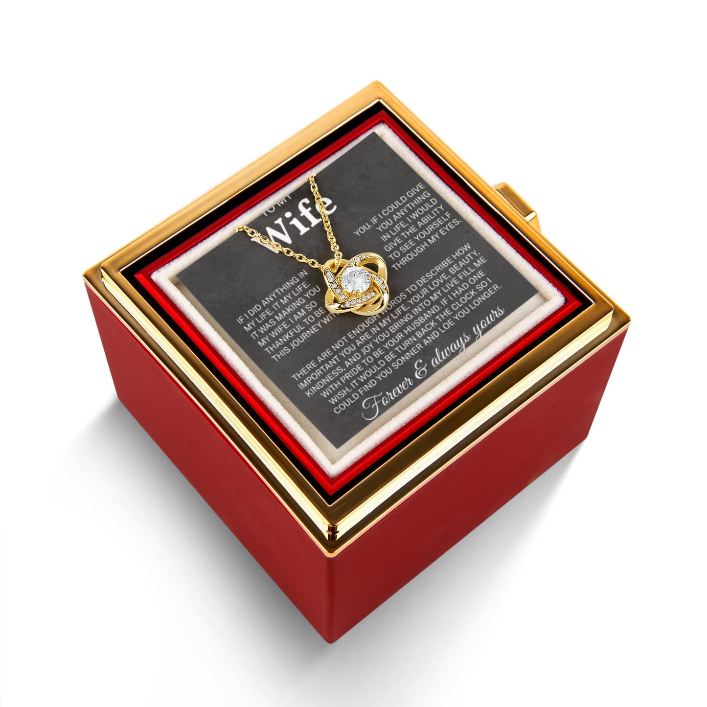 To My Wife - Unique Necklace With Heartfelt Message & Gift Box