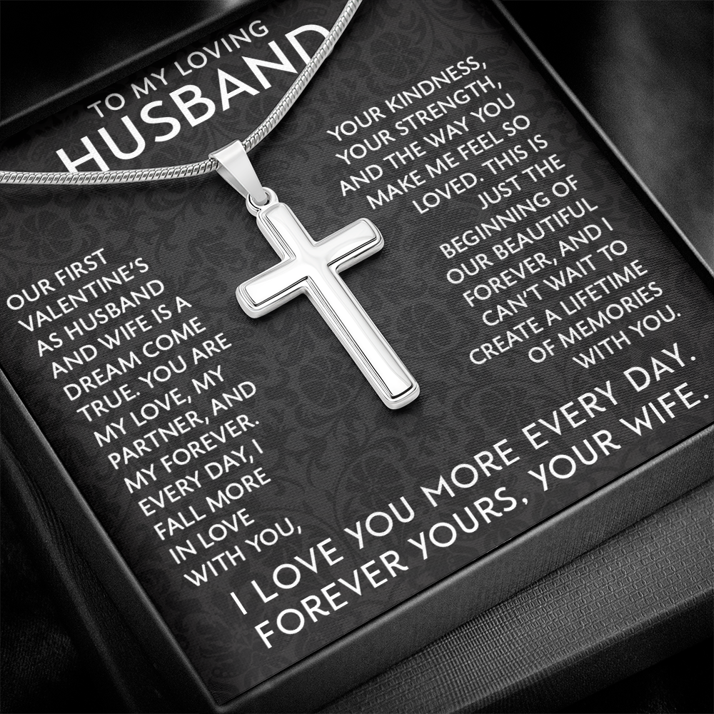 To My Loving Husband – Artisan Cross Necklace: A Symbol of Love, Strength & Forever Bond