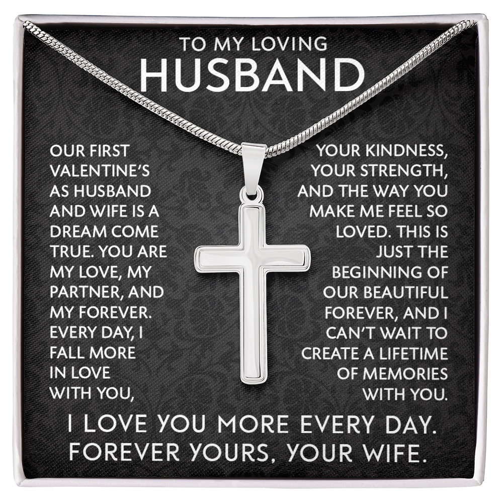 To My Loving Husband – Artisan Cross Necklace: A Symbol of Love, Strength & Forever Bond