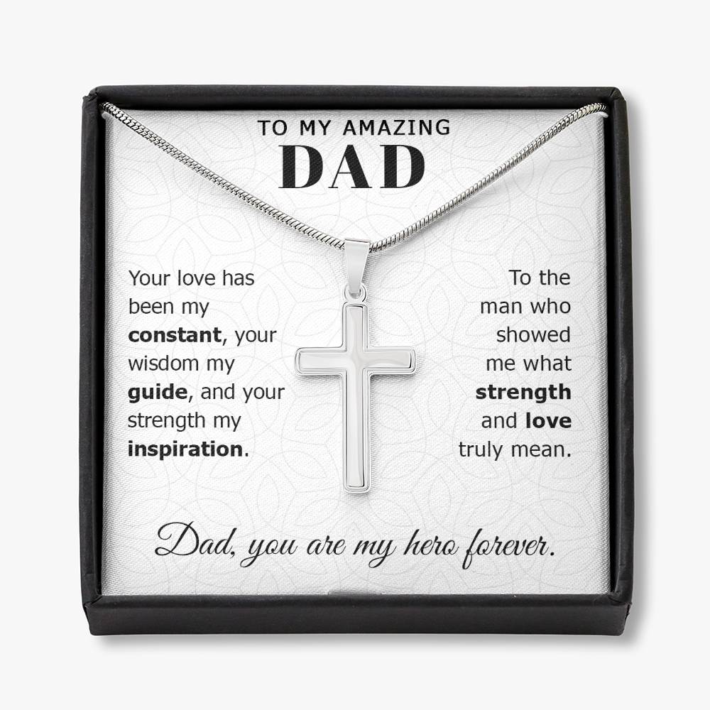 Gift for Dad, Gift for Men, Christian, Dad Artisan Cross Necklace, Gift for Father, Dad Gift, Christmas Gift