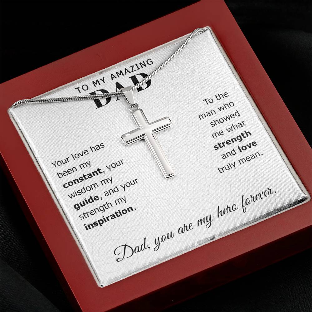 Gift for Dad, Gift for Men, Christian, Dad Artisan Cross Necklace, Gift for Father, Dad Gift, Christmas Gift