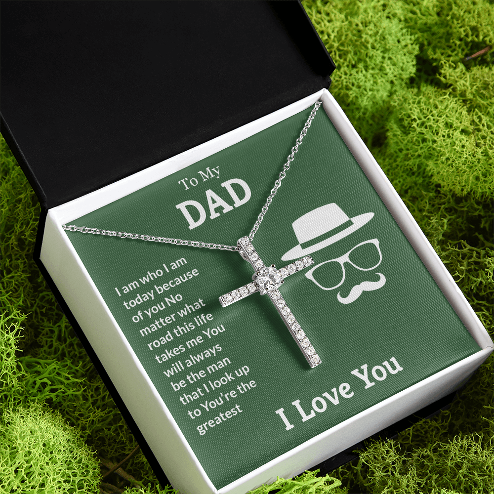 Gifts For Dad Who Wants Nothing CZ Cross Necklace Unique Gifts For Dad