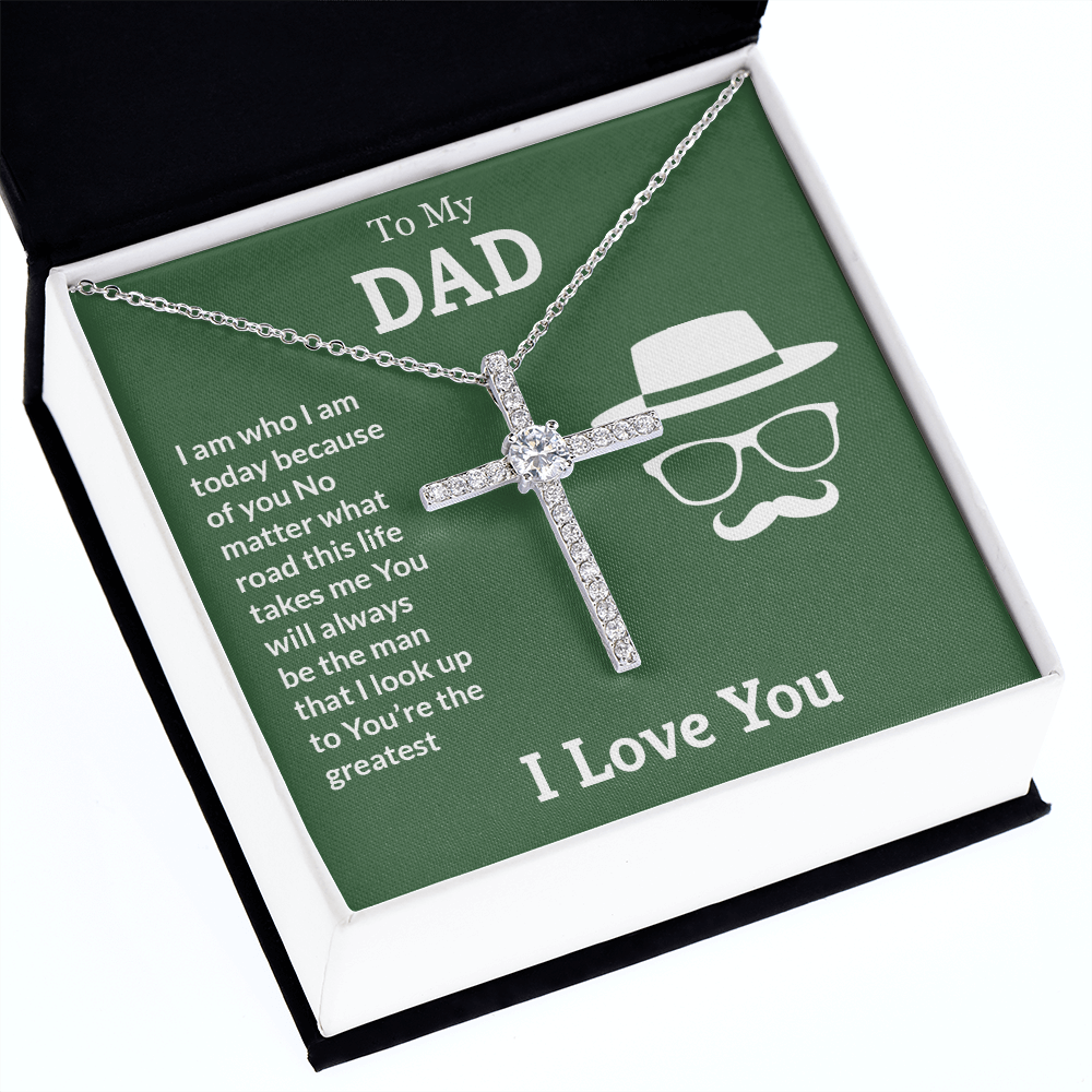 Gifts For Dad Who Wants Nothing CZ Cross Necklace Unique Gifts For Dad