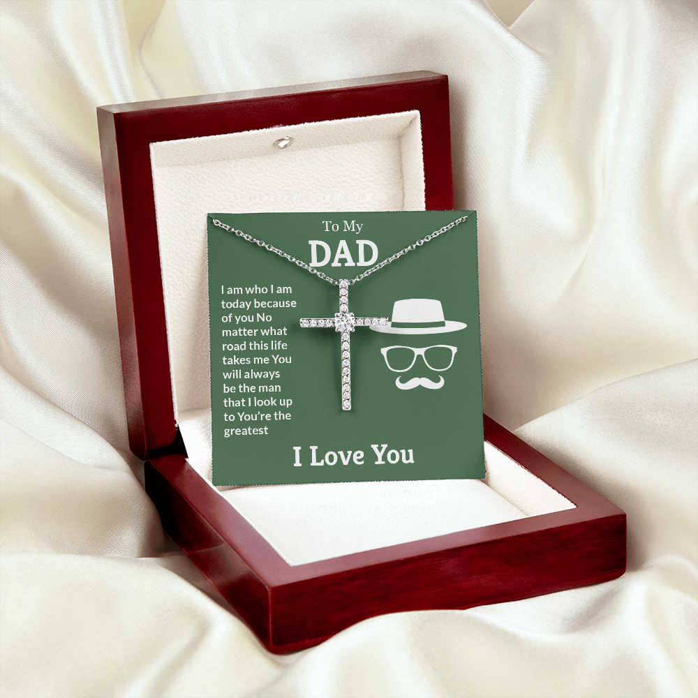 Gifts For Dad Who Wants Nothing CZ Cross Necklace Unique Gifts For Dad