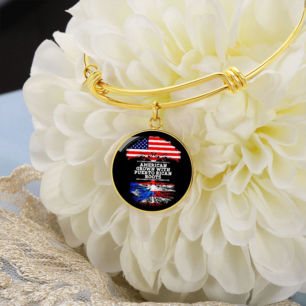 Puerto Rican Roots America - Bangle Bracelet - Unique Gift for Every Especial Occasions for your Loving Person