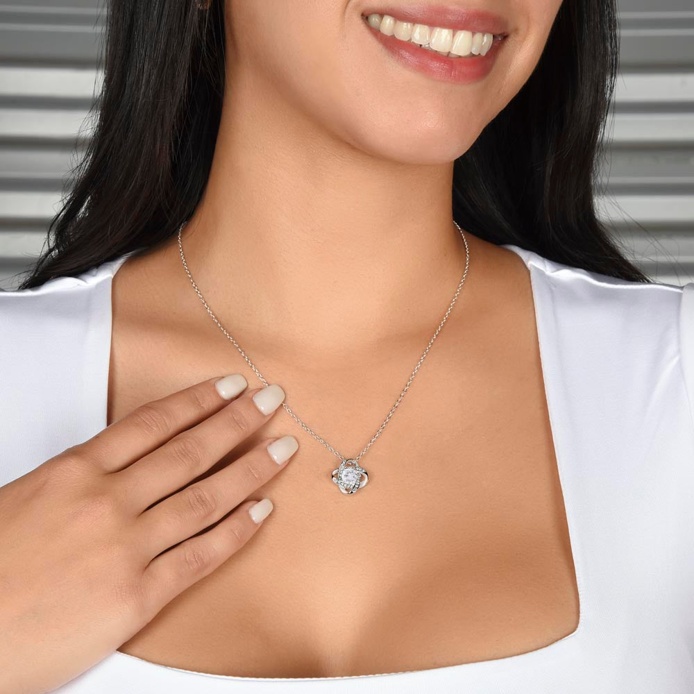 Love knot hot sale diamond necklace