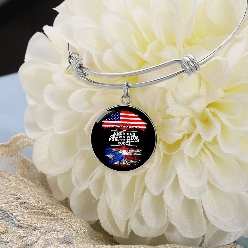 Puerto Rican Roots America - Bangle Bracelet - Unique Gift for Every Especial Occasions for your Loving Person